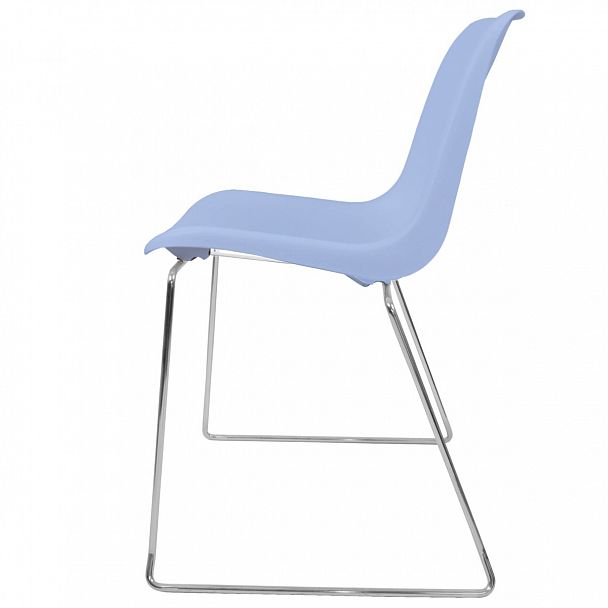 Стул Vicenza (пруток), каркас хром, голубой, стопируемый - Вид 3