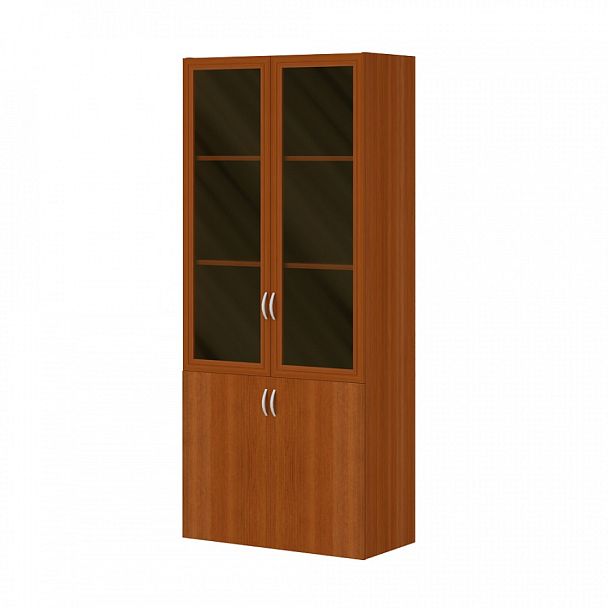 Шкаф комбинированный (необходим топ) "Лидер"  ПК-ЛДР-ШК205Х90С/35-В1-35 миланский орех светлый - Вид 1