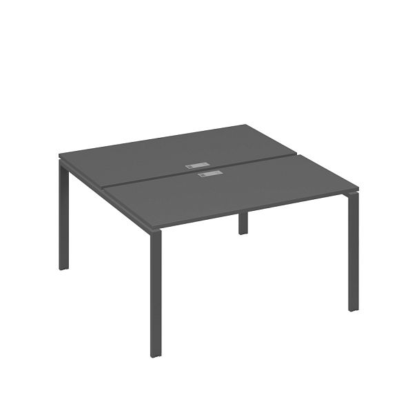 Рабочая станция на металлокаркасе UNO (2х140) A4 А4 Б1 174 БП антрацит премиум / металлокаркас антрацит - Вид 1