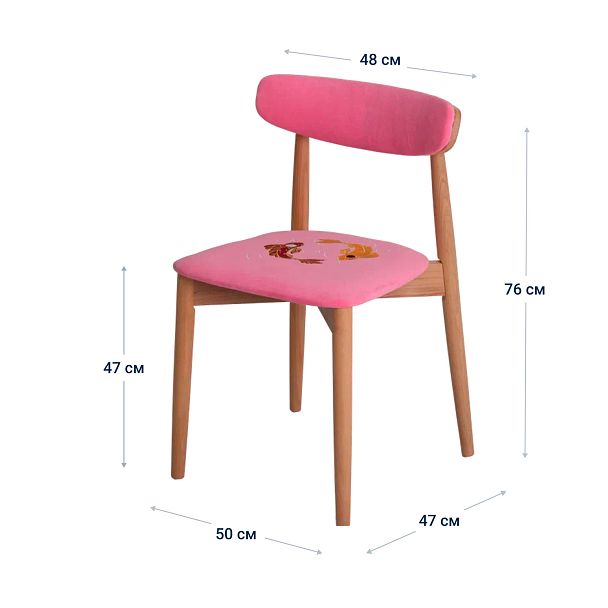 Стул Роквелл вышивка рыбки, велюр TEDDY 833, ножки бук - Вид 9