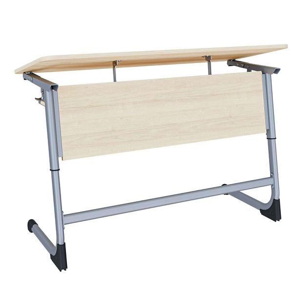 Парта Smart на плоскоовале 2М с РН (столеш. ЛДСП ЗУ, экран ЛДСП, полка), гр.5-7 - Вид 1