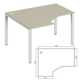 Эргономичный стол левый Trend Metal 140x120x75 дуб феррара - Фото предпросмотра