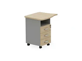 БЕРЛИН / BERLIN Тумба приставная левая 770х670х740 Акация/Серый - Фото предпросмотра