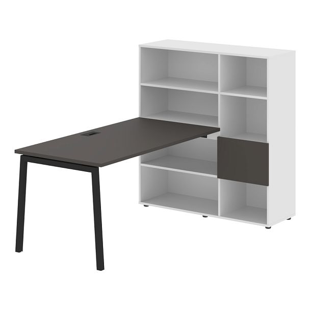 Стол-стеллаж ELRST 1215 Мокко/Черный/Белый 1790х1250х1355 EDIS - Вид 1