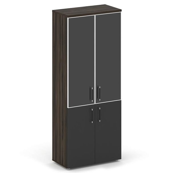 Шифт Шкаф высокий широкий SK.ST-1.2R black Дуб Мали/Антрацит NEW/Стекло Black 800*420*1977 - Вид 1
