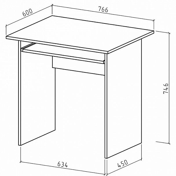 Стол компьютерный Лайт-1К - Вид 2
