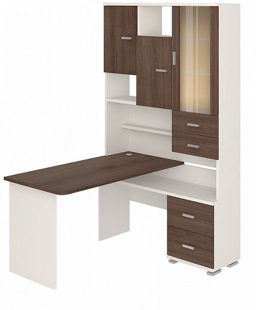 Стол компьютерный Домино СР-620/140 Белый/Шамони правый - Вид 2