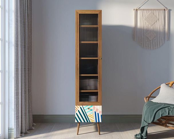 Буфет Berber одностворчатый с ящиком принт 42 арт BB48/Print_42 - Вид 5