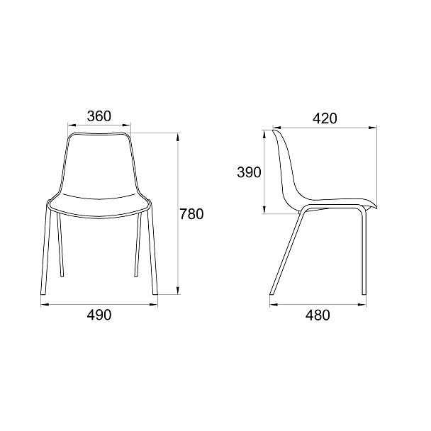 Стул Vicenza (4 ножки) Каркас черный, фиолетовый, РП+ИК, стопируемый - Вид 2
