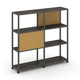 Shelf Mobile Стеллаж 4 уровня 2 секции VR.LT-STK-412.10 Дуб Мали/Металл Антрацит/W-31 1970*400*1523 - Фото предпросмотра