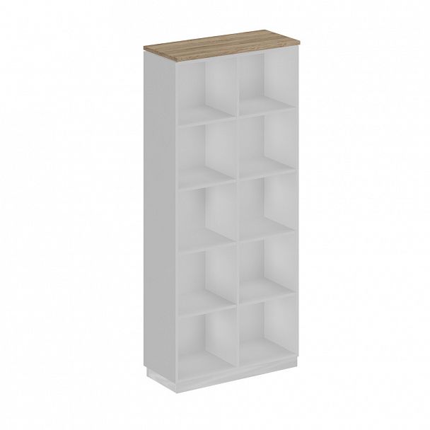 Стеллаж высокий "City" СИ 302 дуб гладстоун светлый/белый премиум - Вид 1