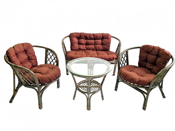 Комплект Багама с диваном, подушки коричневые обычные твил - Вид 3