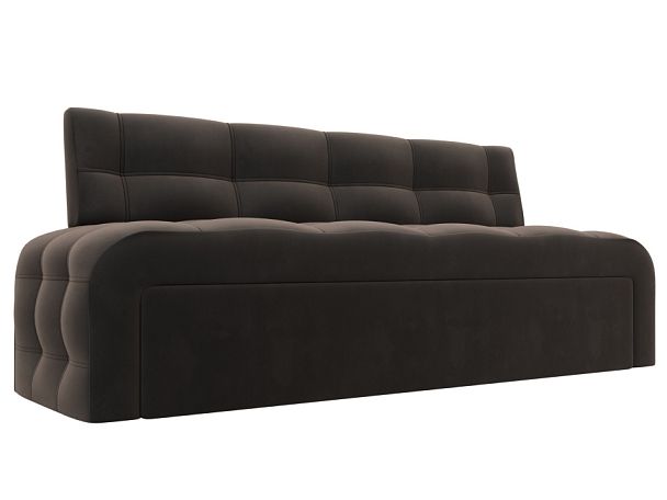 Диван кухонный прямой Люксор Велюр коричневый - Вид 1