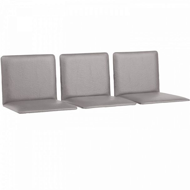 Сиденья для кресла "Терра", комплект 3 шт., кожзам серый, каркас серебристый - Вид 1