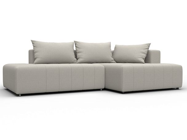 Диван угловой Лига-103 НПБ угол правый Рогожка бежевый - Вид 1