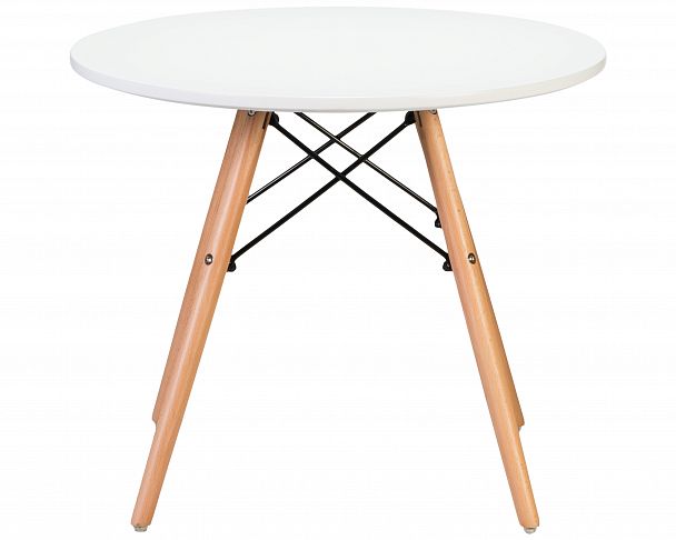 Стол журнальный DOBRIN SHELLEY (ножки светлый бук, цвет белый) - Вид 3