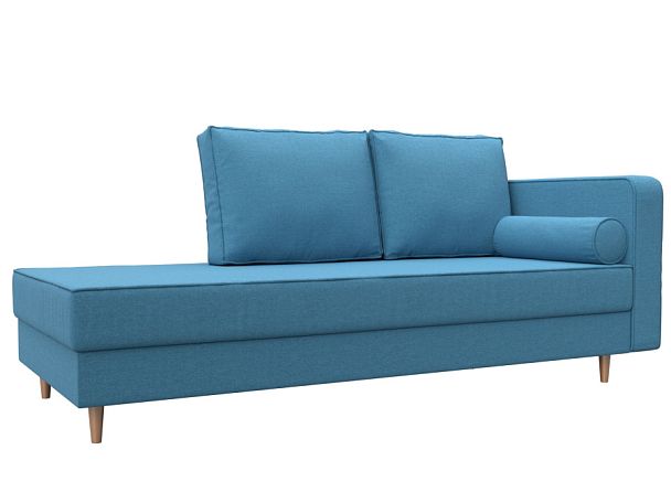 Кушетка Прайм правая Рогожка голубой - Вид 1