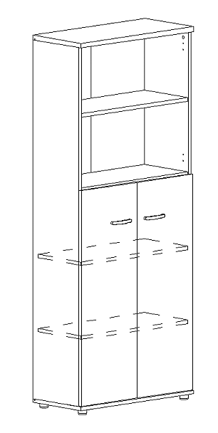 Шкаф для документов полузакрытый A4 А4 9378 БП натуральный дуб - Вид 3