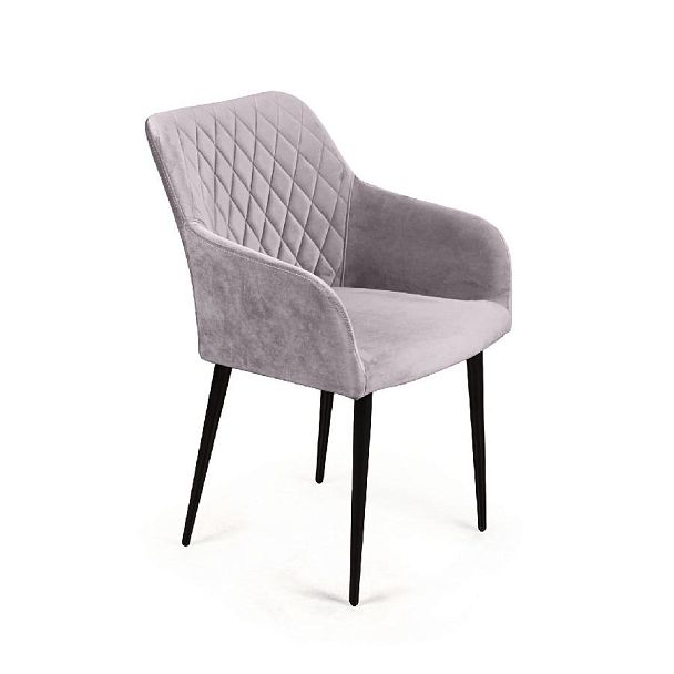 Стул с подлокотниками Robert, бархат светло-серый 26 - Вид 1