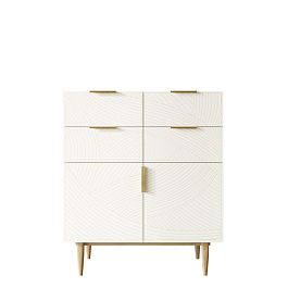 Большой комод с четырьмя ящиками и дверками Line LN17/GR1/beige - Фото предпросмотра