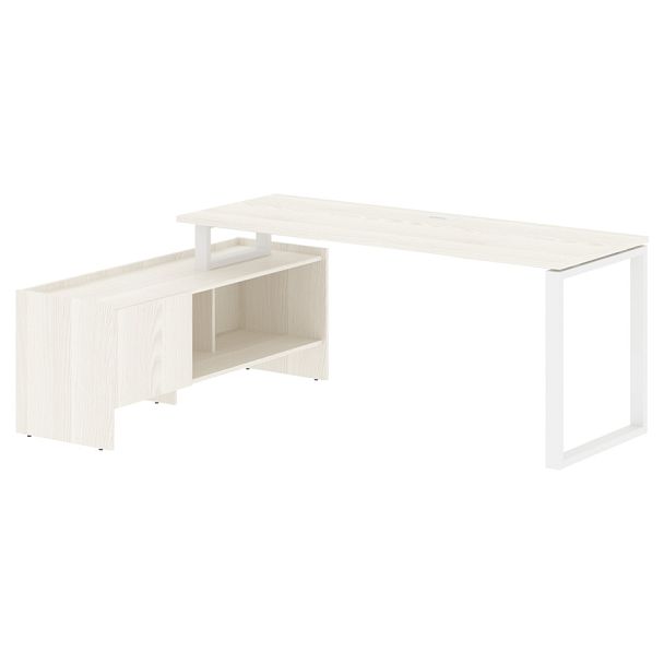 Стол с тумбой EQCT 19614 Ясень Траун/Белый 1960х1400х750 EDIS - Вид 1
