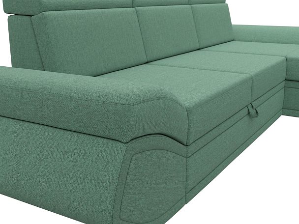 Диван угловой Лига-032 правый угол Рогожка зеленый - Вид 4