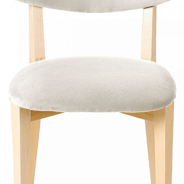 Комплект деревянных стульев с мягким сиденьем Мэти Натуральный/Кремовый велюр, 2 шт. - Вид 11
