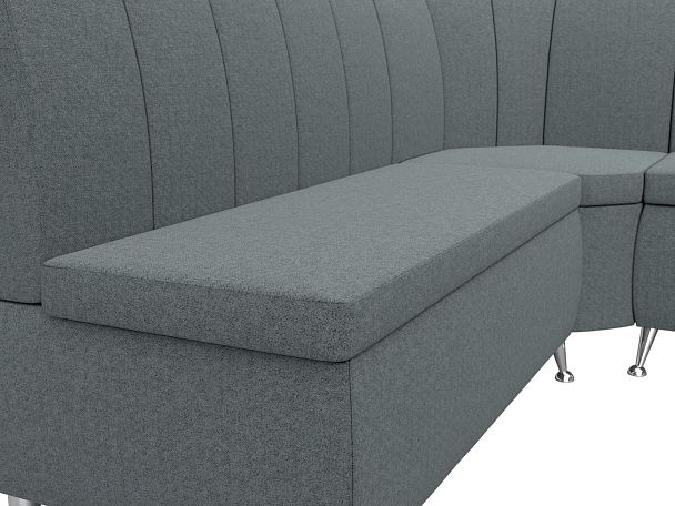 Диван кухонный угловой Кантри правый угол Рогожка серый - Вид 4