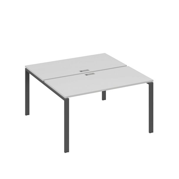 Рабочая станция на металлокаркасе UNO (2х140) A4 А4 Б1 174 БП серый / металлокаркас антрацит - Вид 1