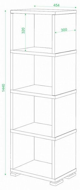Стеллаж-колонка Домино СБ-15/4 Белый/Нельсон - Вид 3