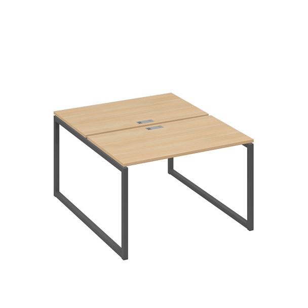 Рабочая станция 2х120 на металлокаркасе QUATTRO A4 А4 Б4 173 БП натуральный дуб / металлокаркас антрацит - Вид 1