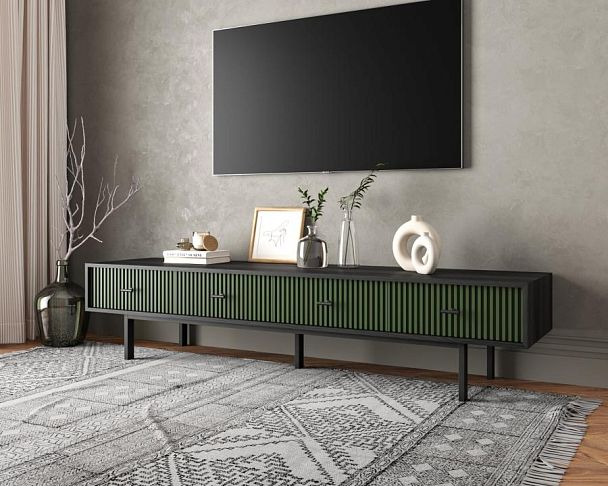 Комод с четырьмя ящиками под TV Emerson арт EM06/green/L - Вид 3