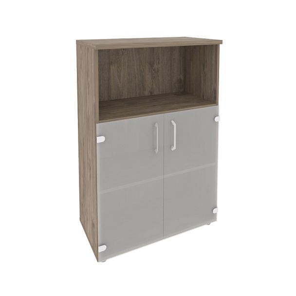 Onix Шкаф средний широкий O.ST-2.2 Тиквуд темный 800*420*1207 - Вид 1