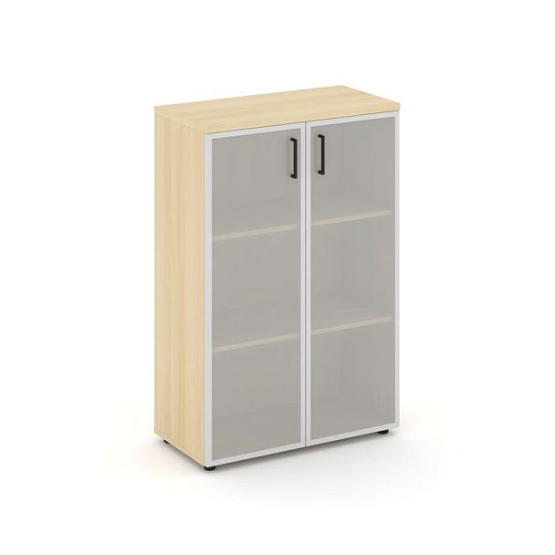 Стайл Проджект Шкаф средний широкий SN.STS.E-206 Акация Лорка/Сатин/Черный Ручки 796*400*1203 - Вид 1