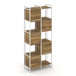 Rift Шкаф комбинированый RF.NS-003 Сандал Янтарный/Металл Белый 820*396*2010 - Фото предпросмотра