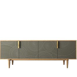 Комод под TV с четыремя дверками Line R21/browngrey - Фото предпросмотра