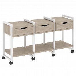 Тумба на колесах наборная "Loft" VR.L-TN-4.K дуб аттик/белый - Фото предпросмотра