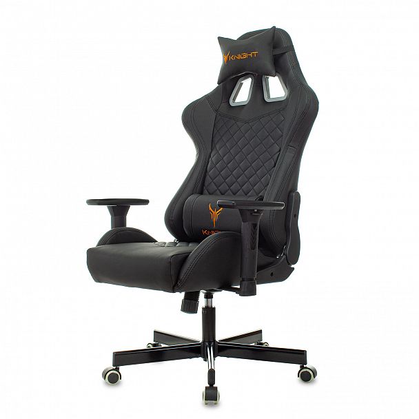 Кресло компьютерное Knight ARMOR, 2 подушки, экокожа премиум, черное, 1628888 - Вид 5