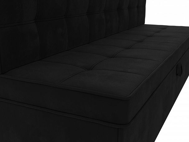 Кухонный диван Техас (полностью микровельвет черный) - Вид 4