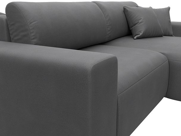 Диван угловой Лига-036 НПБ Классик правый угол Искусственная замша серый - Вид 4