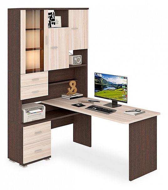 Стол компьютерный Домино СР-620/160 Венге/Карамель левый - Вид 1