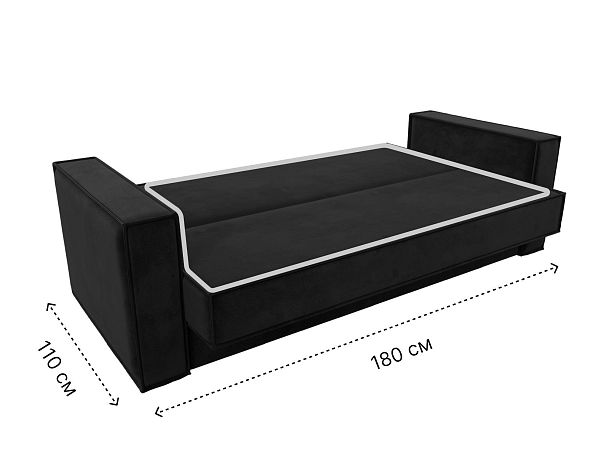 Диван-книжка Куба Велюр черный - Вид 9