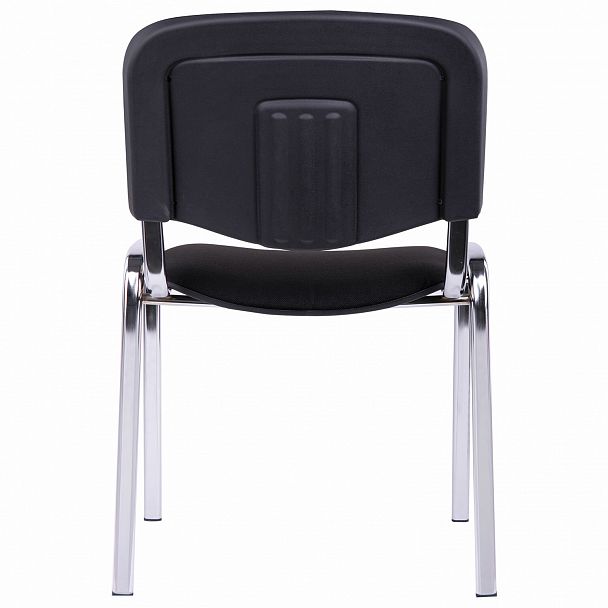 Стул для персонала и посетителей "ИЗО", хромированный каркас, ткань черная С-11, В-14 - Вид 6