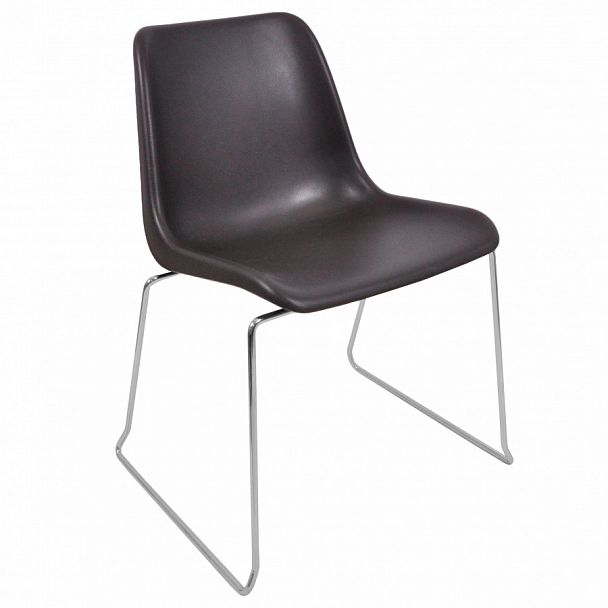 Стул Vicenza (пруток), каркас хром, коричневый, стопируемый - Вид 1