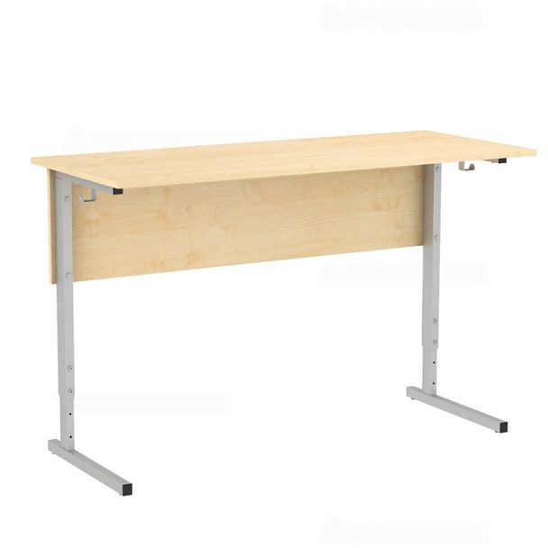 Стол ученический 110РВ, регулируемый, 2-местный на прямоугольной трубе (м/к Коричневый, Серый, Черный), гр.3-5 - Вид 1