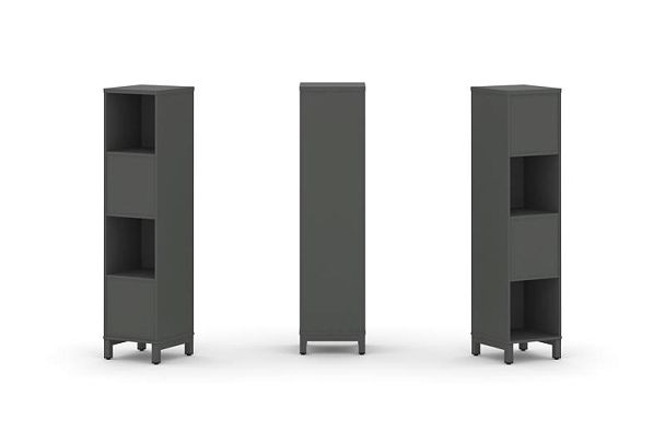 Стайл Проджект Набор стеллажа 2-х сторон., 4 яр. SN.NSD-411 Антрацит/Металл Антрацит 387*400*1615 - Вид 1