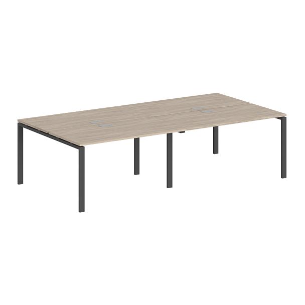 Рабочая станция Sigma 3200х1438х750 / профиль: 60х30 антрацит; столешница: дуб светлый - Вид 1