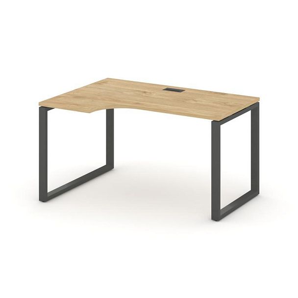 Стайл Проджект Стол рабочий эргоном. SN-6O.SPA-011(L) Тиквуд Светлый/Металл Антрацит 1380*700/980*75 - Вид 1