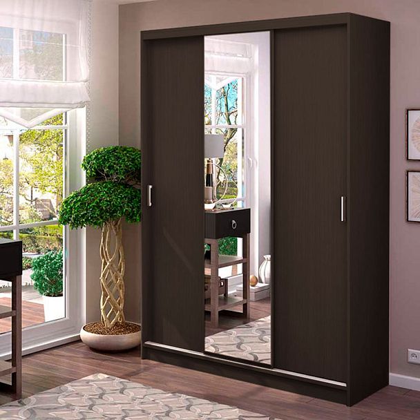 Альянс 1,5 м шкаф-купе (1500*2200*610 мм) венге/венге - Вид 3