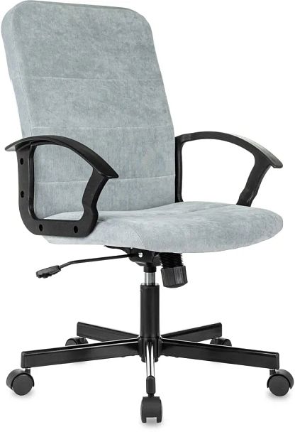 Кресло Бюрократ Triest Fabric серо-голубой Light-28 крестов. металл черный - Вид 1